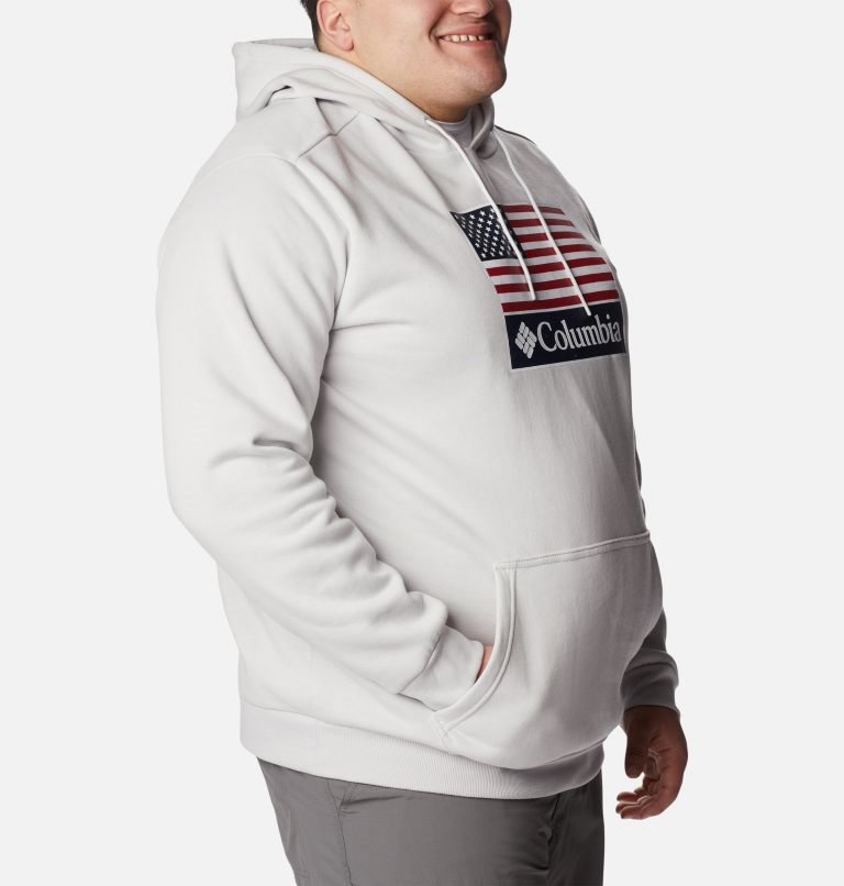 Men's Columbia CSC Country Logo Hoodie Light Grey | Plus Size CA-KL860